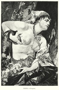 Cleopatra och aspen, forntida Egypten (litho) av German School