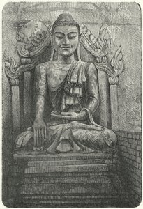 Kolossal staty av Buddha (gravyr) av German School