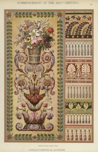 Början av 1800-talet, Gobelin gobeläng och spetsar (färg litho) av German School