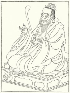 Konfucius, forntida kinesisk filosof (551-479 f.Kr.) (gravyr) av German School