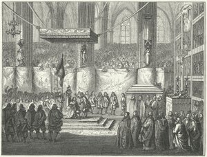 Kröning av Karl X Gustav av Sverige i Uppsala domkyrka av German School
