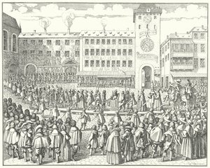 Kröningsprocession av Matthias, den helige romerske kejsaren 1612. av German School