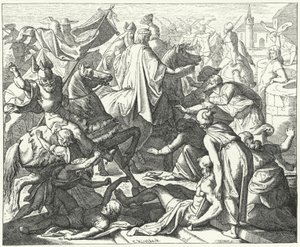 Kröningsprocession av den helige romerske kejsaren Conrad II av German School