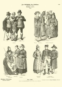 Kostymer från Baden, Tyskland, 1800-talet av German School
