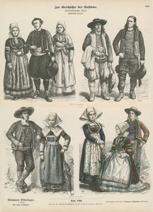 Dräkter från Bretagne, sent 1800-tal av German School