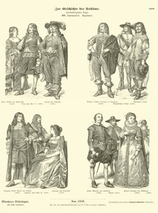 Dräkter för engelsk adel, 1600-talet av German School