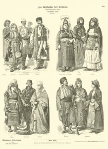 Dräkter från det osmanska turkiska Europa, sent 1800-tal av German School