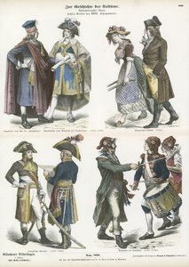 Dräkter från det revolutionära Frankrike, sent 1700-tal av German School