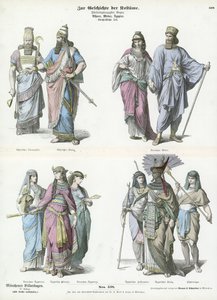 Dräkter av de gamla assyrierna, mederna och egyptierna av German School