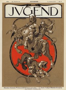 Omslagsillustration för tidningen Jugend, 1896 av German School