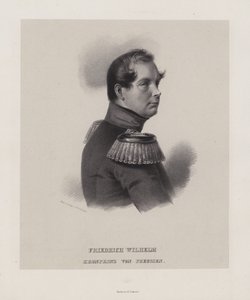 Kronprins Fredrik William av Preussen (litho) av German School