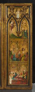 Crucifixion triptyk (tidigare känd som Estouteville Triptych) (höger flygel), c.1374 (tempera på panel) av German School