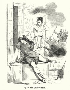 Alcibiades död, 404 f.Kr. (gravyr) av German School