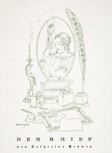 Der Brief av Catherina Godwin, från Styl, pub.1922 (pochoirtryck) av German School