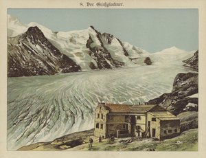 Der Grossglockner (färg litho) av German School