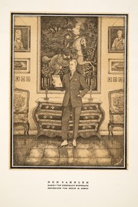 Der Sammler, reklam för herrmode av Hermann Hoffmann, ur Styl, utg.1922 (pochoirtryck) av German School
