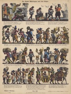 Dick Whittington och hans katter (färgad gravyr) av German School