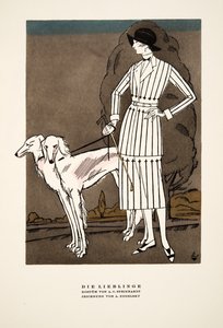 Die Lieblinge", annons för Fashion av A C Steinhardt, ur Styl, utg.1922 (pochoirtryck) av German School