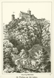 Wartburg på Luthers tid (gravyr) av German School