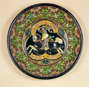 Fat med reliefdekor, av Bichweiler av Hamburg, 1880 (lergods) av German School