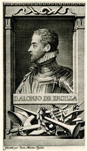 Don Alonso de Ercilla och Zuniga av German School