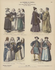 Holländska, böhmiska, spanska, engelska, franska och polska, kostymer av German School