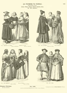 holländska, böhmiska, spanska, engelska, franska och polska, kostymer, 1500 - 1600-tal av German School