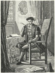 Edward VI, kung av England (gravyr) av German School