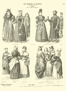 Engelska dräkter, 1500- och 1600-tal av German School