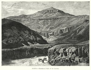 Ingång till kungarnas dal, Egypten (litho) av German School
