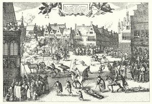 Avrättning av Gunpowder Plotters i London av German School