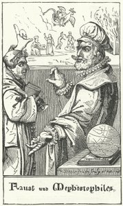 Faust och Mephistopheles (gravyr) av German School