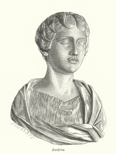Faustina den yngre, hustru till den romerske kejsaren Marcus Aurelius (gravyr) av German School