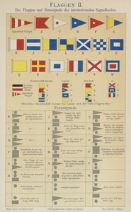Flaggor och signaler för den internationella sjöfartssignaleringskoden (färg litho) av German School