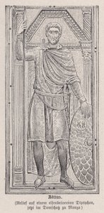 Flavius Aetius, romersk general (gravyr) av German School
