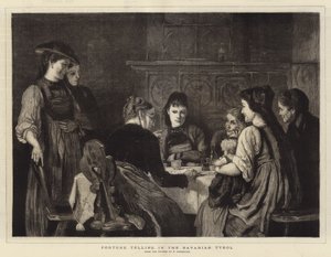Spådomar i den bayerska Tyrolen (gravyr) av German School