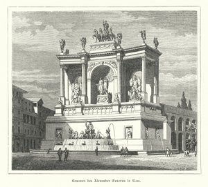 Fontän av Alexander Severus, antikens Rom (gravyr) av German School