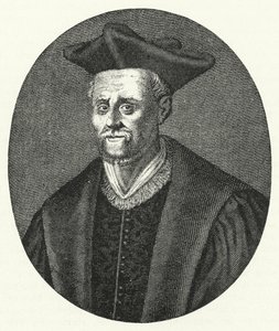 Francois Rabelais, fransk författare (gravyr) av German School