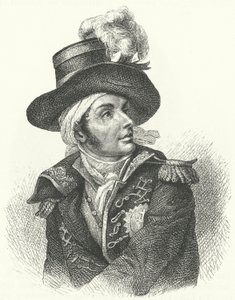Francois de Charette, fransk rojalistsoldat och politiker som var en av ledarna för Vendee-revolten mot den franska revolutionsregimen (gravyr) av German School