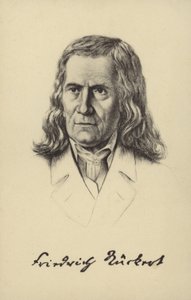 Friedrich Rueckert (1788-1866), tysk poet, översättare och professor i orientaliska språk (litografi) av German School