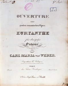 Frontispice från operan "Euryanthe" av Carl von Weber (litho) av German School