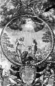 Frontispice till den tyska upplagan av Matthew Hales "The Primitive Origination of Mankind, Considered and Examined according to the Light of Nature" av German School