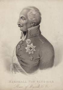 Gebhard von Blucher, preussisk fältmarskalk (gravyr) av German School