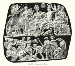 Gemma Augustea, antik romersk onyxrelief cameo graverad pärla (gravyr) av German School