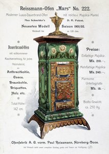 Tysk reklam för en panna i jugendstil, sent 1800-tal av German School