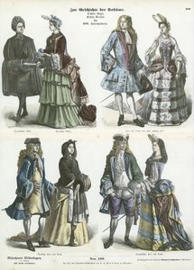 Tyska och franska dräkter, tidigt 1700-tal av German School