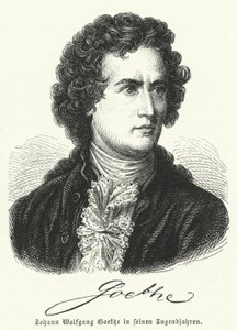 Den tyske författaren Johann Wolfgang Goethe (1749-1832) i sin ungdom av German School