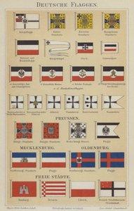 Tyska flaggor (färg litho) av German School