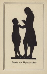 Goethe med Fritz von Stein (litografi) av German School