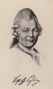 Gotthold Ephraim Lessing, tysk upplysningsfilosof, författare och dramatiker (litho) av German School